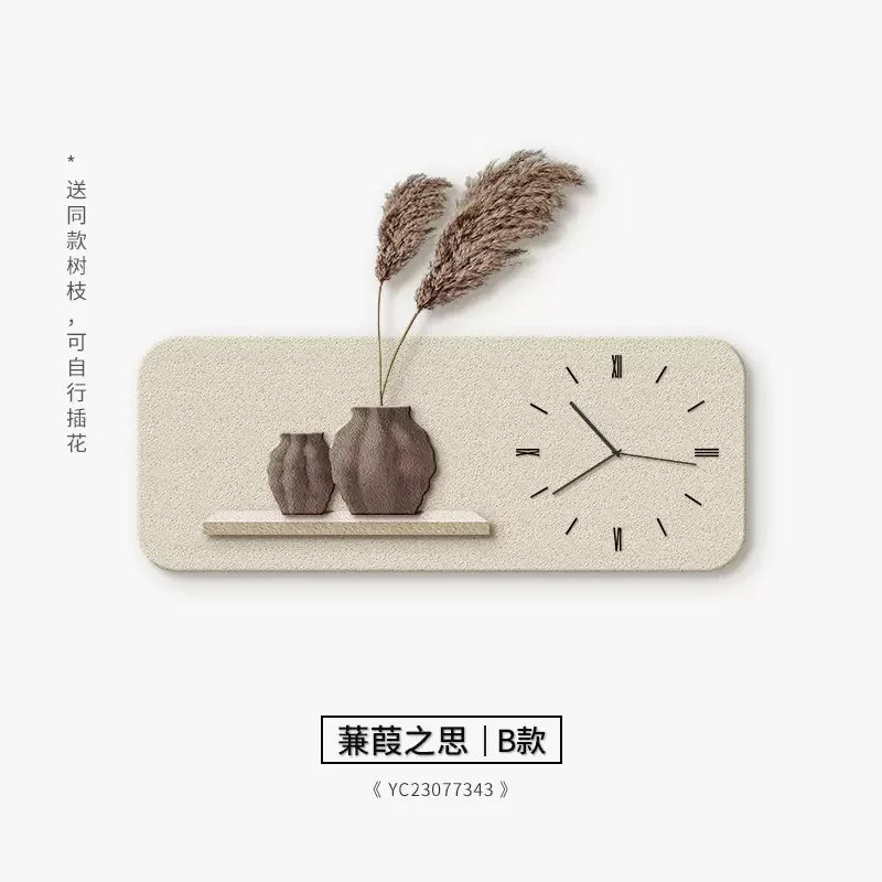 Dining Room Clock Wall Hanging High-end Sandstone Fashion Wall Watch Nordic Entry Luxury Creative Living Room Clock Wall Clock